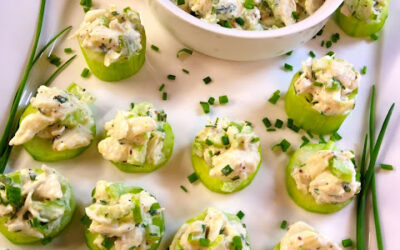 Poached  Cucumbers Stuffed with Lump Crab Meat Recipe