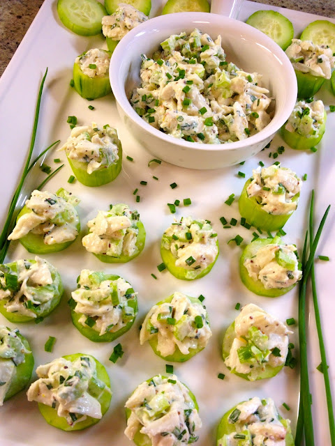 Poached Cucumbers Stuffed with Lump Crab Meat Recipe