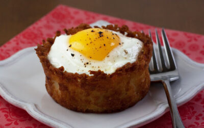 Gluten Free Eggs Baked in a Crunchy Potato Crust with Parmesan-Onion Cream Recipe