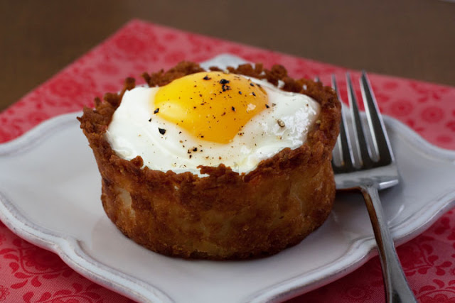 Gluten Free Eggs Baked in a Crunchy Potato Crust with Parmesan-Onion Cream Recipe