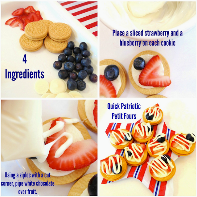 Easy 4th of July Quick Patriotic Petit Fours