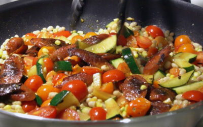 Chorizo with Corn, Cherry Tomatoes, and Zucchini Recipe