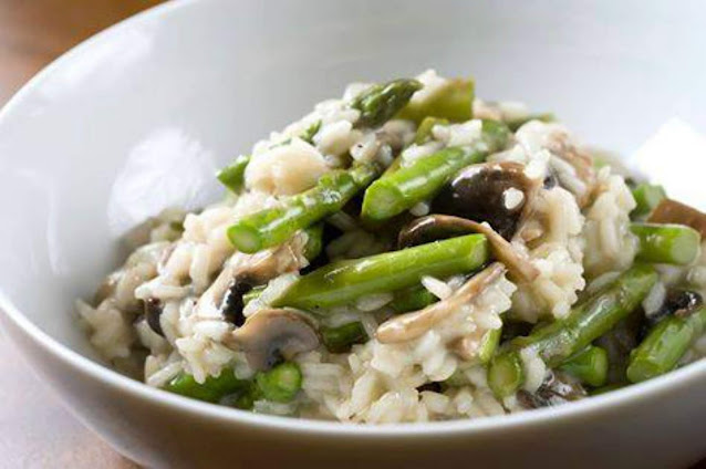 Asparagus and Mushroom Risotto (Pressure Cooker) Recipe