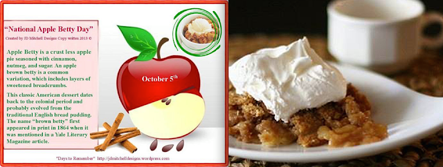 Today’s Apple Betty Day! Let’s Get Cooking. (Apple Crisp Recipe)