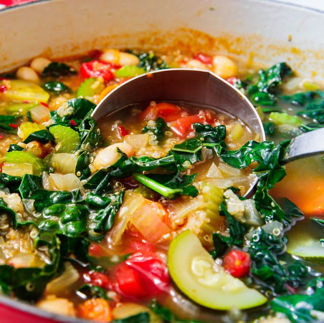 Quinoa Vegetable Soup Recipe (Vegan Option)