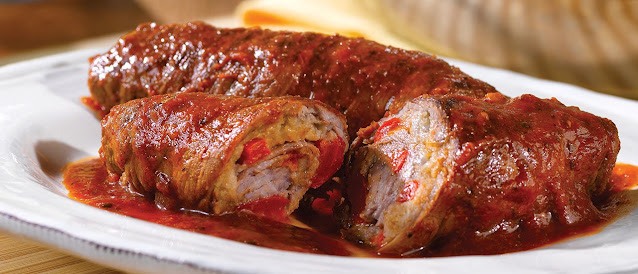 Beef Braciole with Mustard and Vegetables Recipe