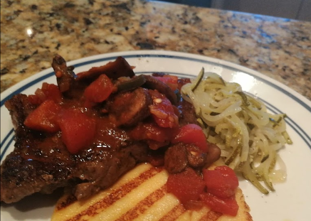 Steak with Tomato/Mushroom Ragu Recipe