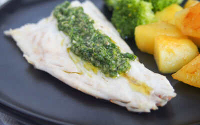 Sauteed Lemon White Fish with Mediterranean Salsa Verde Recipe