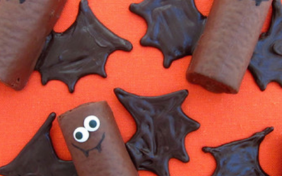 Chocolate Snack Cake Bats for Halloween