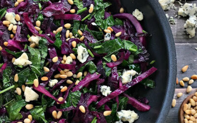 Warm Red Cabbage Coleslaw with Bacon and Blue Cheese Recipe