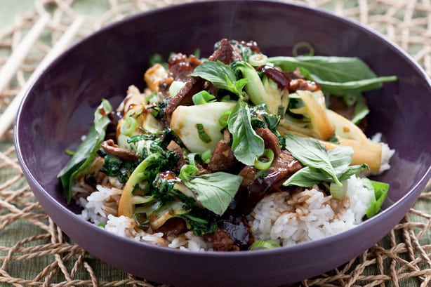 Chinese Gingered Beef with Bok Choy Recipe