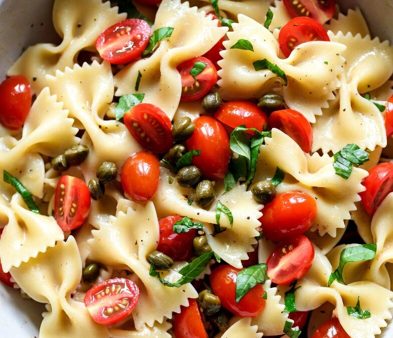 Bow Tie Pasta with Cherry Tomatoes, Capers and Basil Recipe